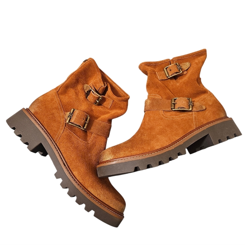 Sam Edelman Kinsley Brown Leather Suede Boho Booties NEW Womens
